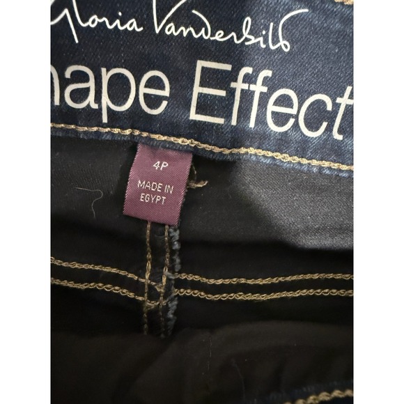 Gloria Vanderbilt Capri Jeans Women Size 4P Blue Denim Shape Effect High Waisted - Picture 10 of 12